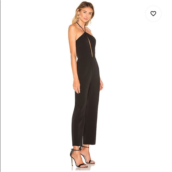Lovers + Friends Black Halter Keyhole Jumpsuit Open Back Evening Cocktail XS NWT - Picture 2 of 7